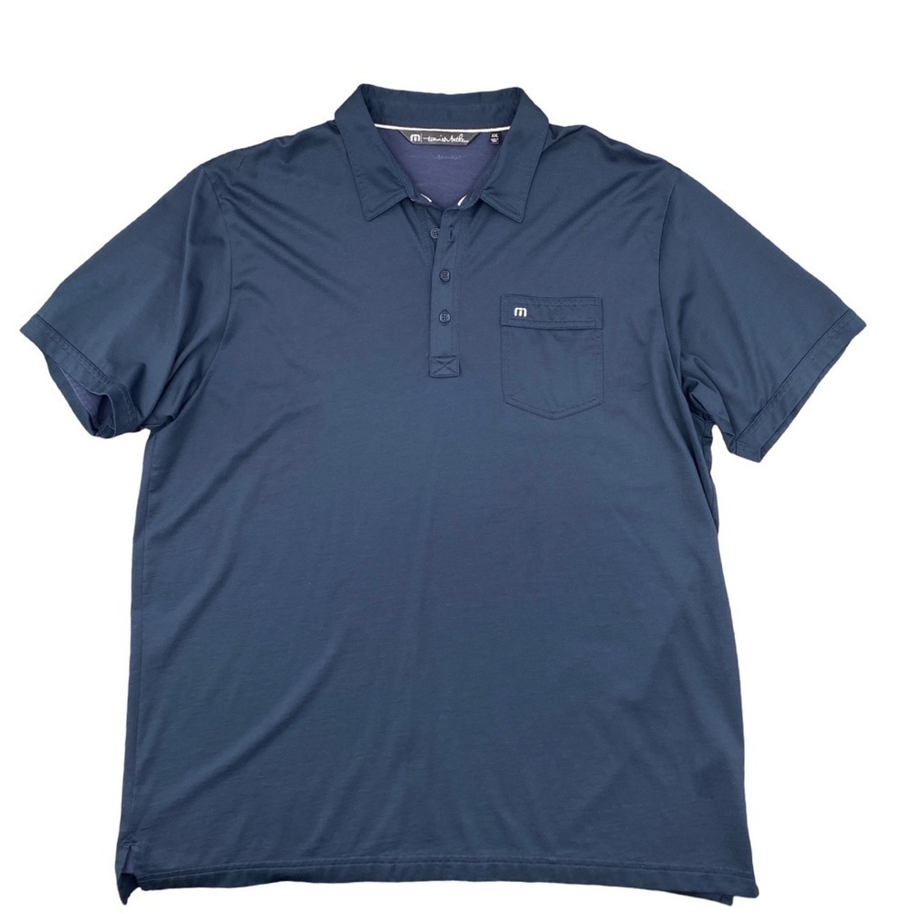 Travis Mathew Navy Polo Short Sleeve Union Pacific Logo Size XXL